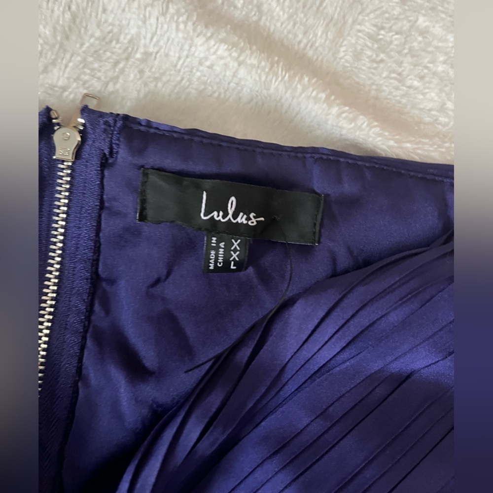 Lulus Got the Glam Navy Blue Pleated Cutout Maxi Dress - Picture 14 of 14